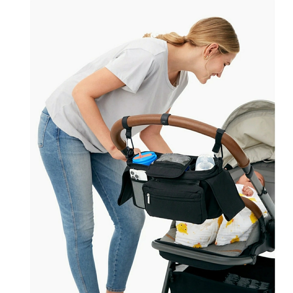 MOMCOZY BNWT Universal Stroller Organizer With Cup Holders( INSULATED) O/S